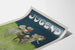 Decoratief Jugendstijlposter met dansende figuren op een natuurlijke achtergrond