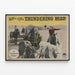 Vintage Western Poster The Thundering Herd — framed artwork on a wall