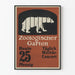 Vintage poster van de dierentuin Zoologischer Garten met beer in kooi