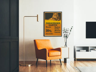 Vintage poster Leeuw Zoologischer Garten Militair concert